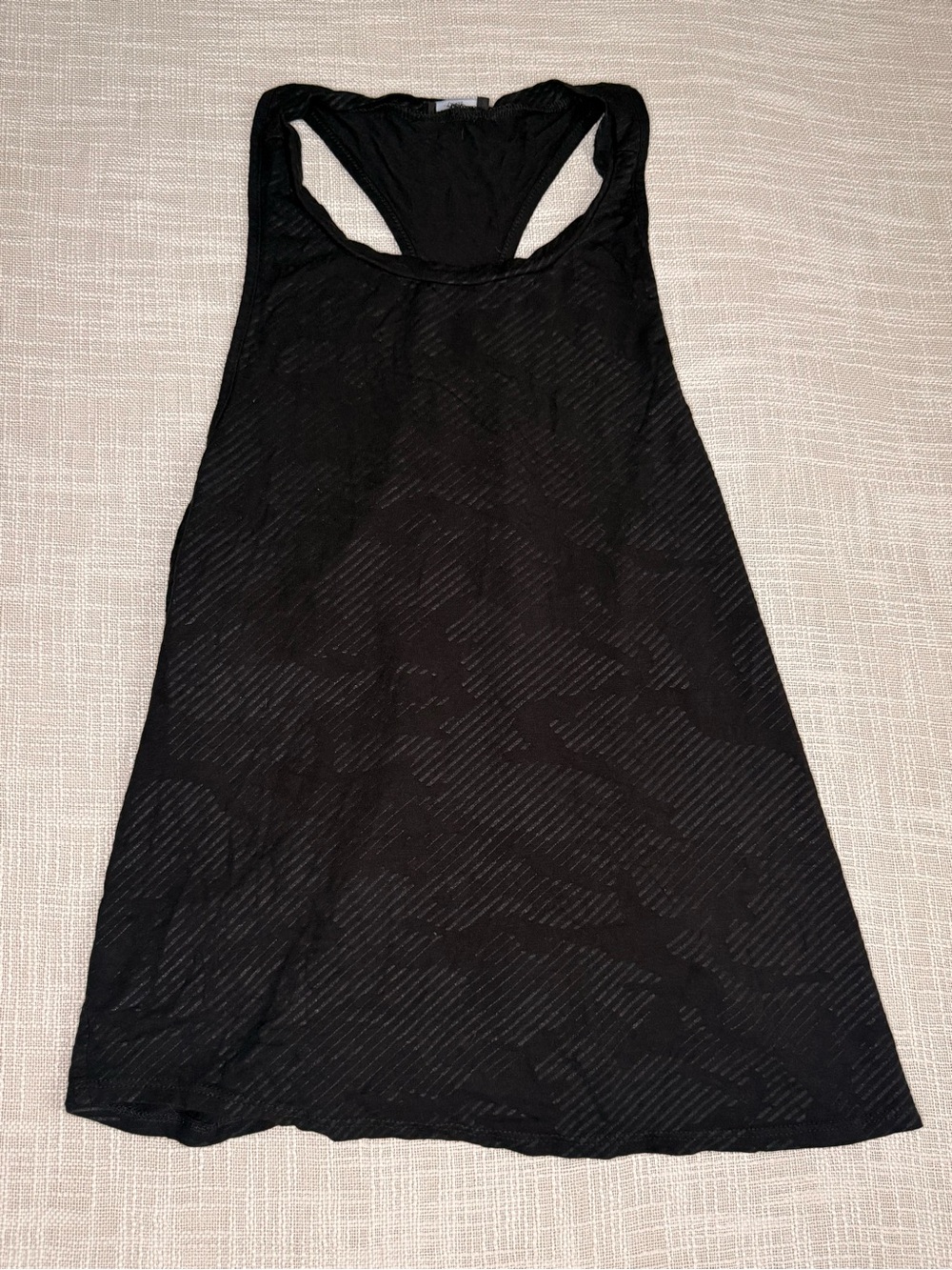 Terez Black Textured Racerback Tank Top Size Large Y2K